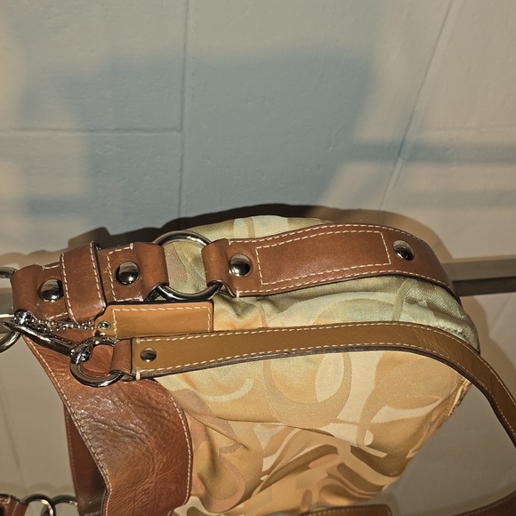 Gold and tan Coach purse - Picture 6 of 14